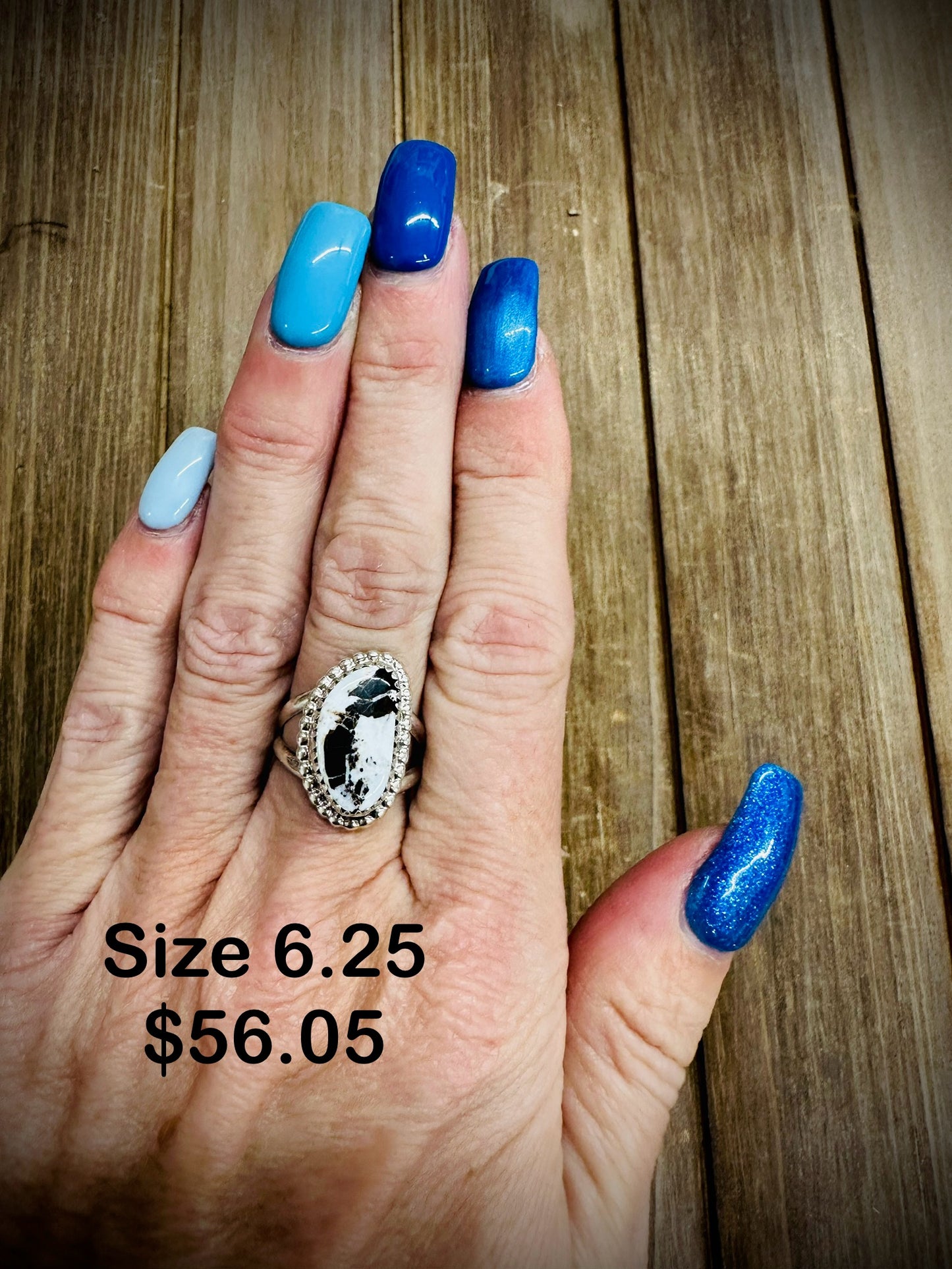 White Buffalo Ring Size 6.25