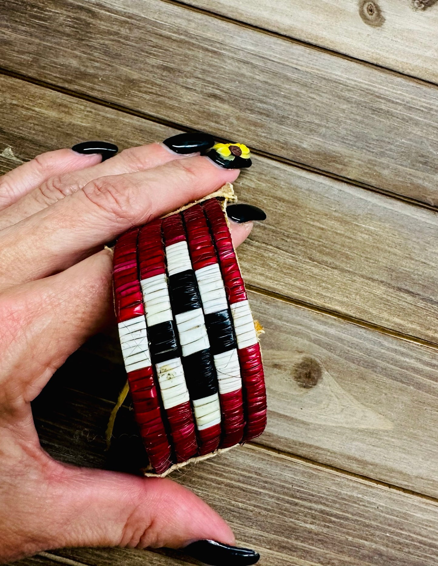 Leather Porcupine Quilled Bracelets