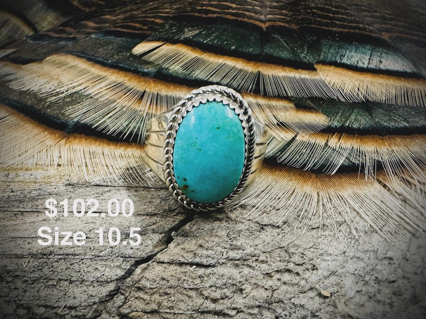 10.5 Turquoise Sterling Silver Ring