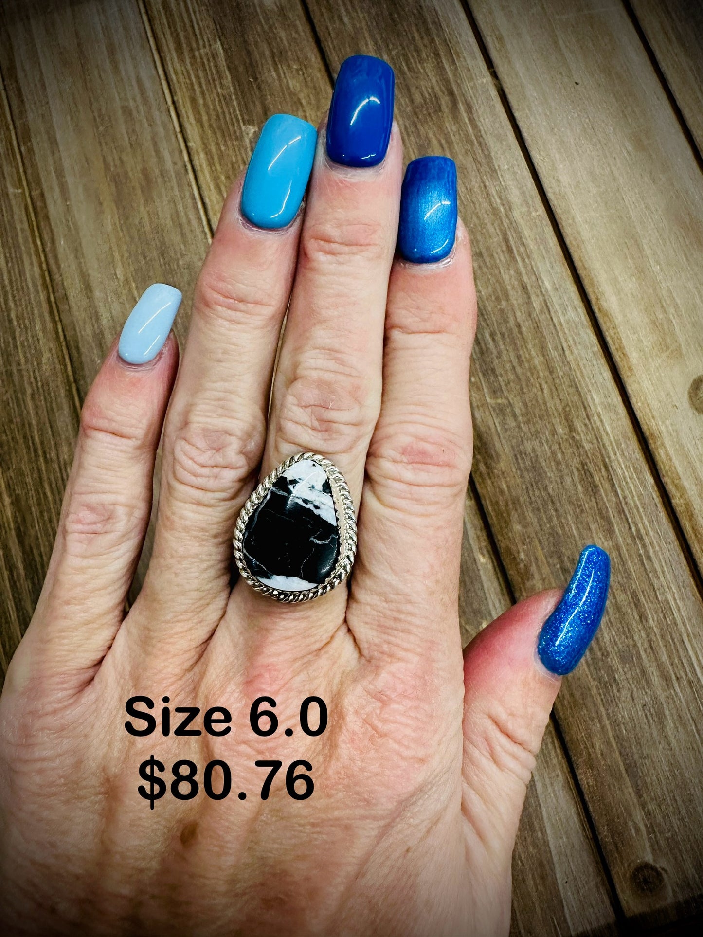 White Buffalo Ring Size 7.0