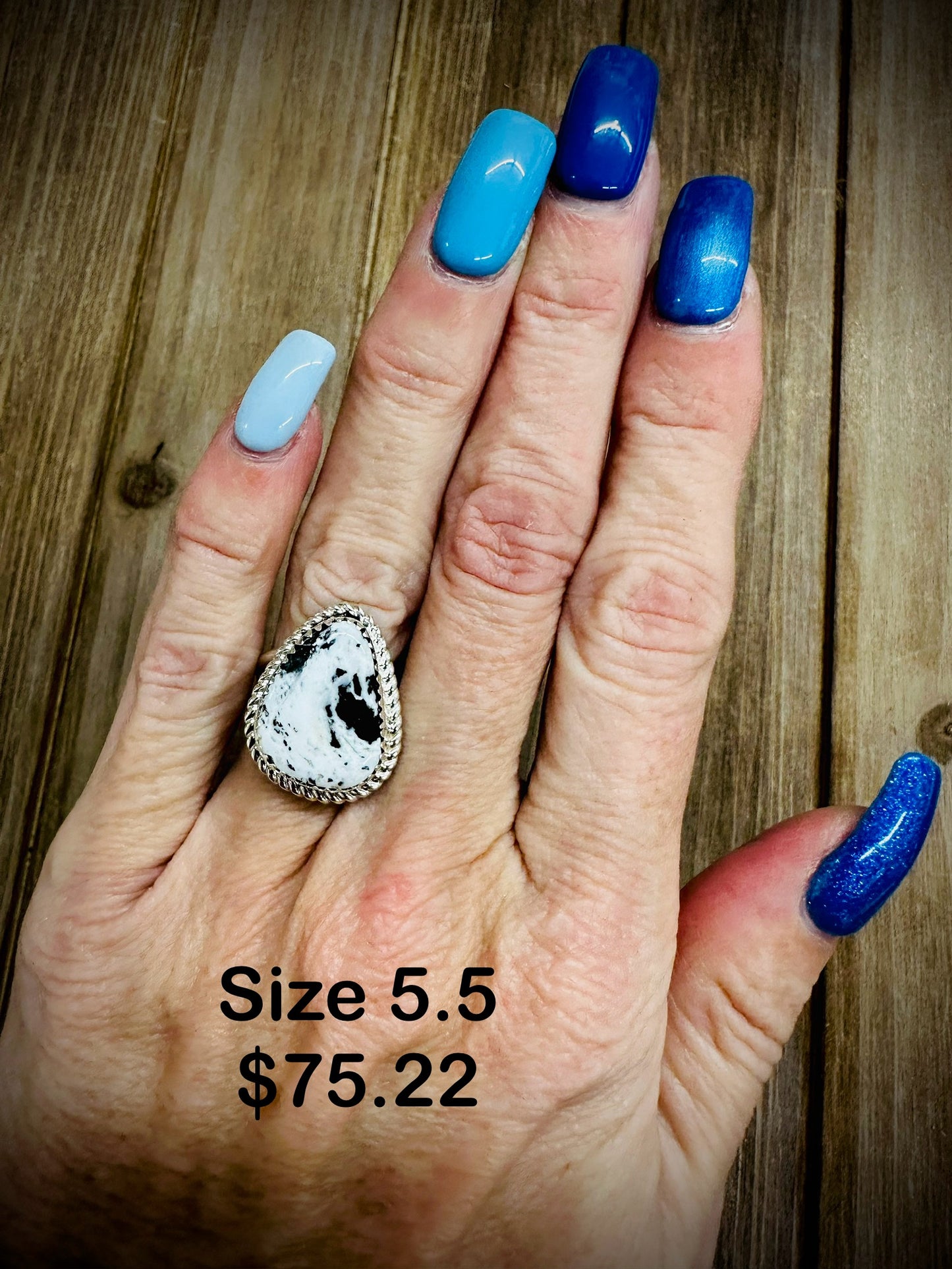 White Buffalo Ring Size 5.5