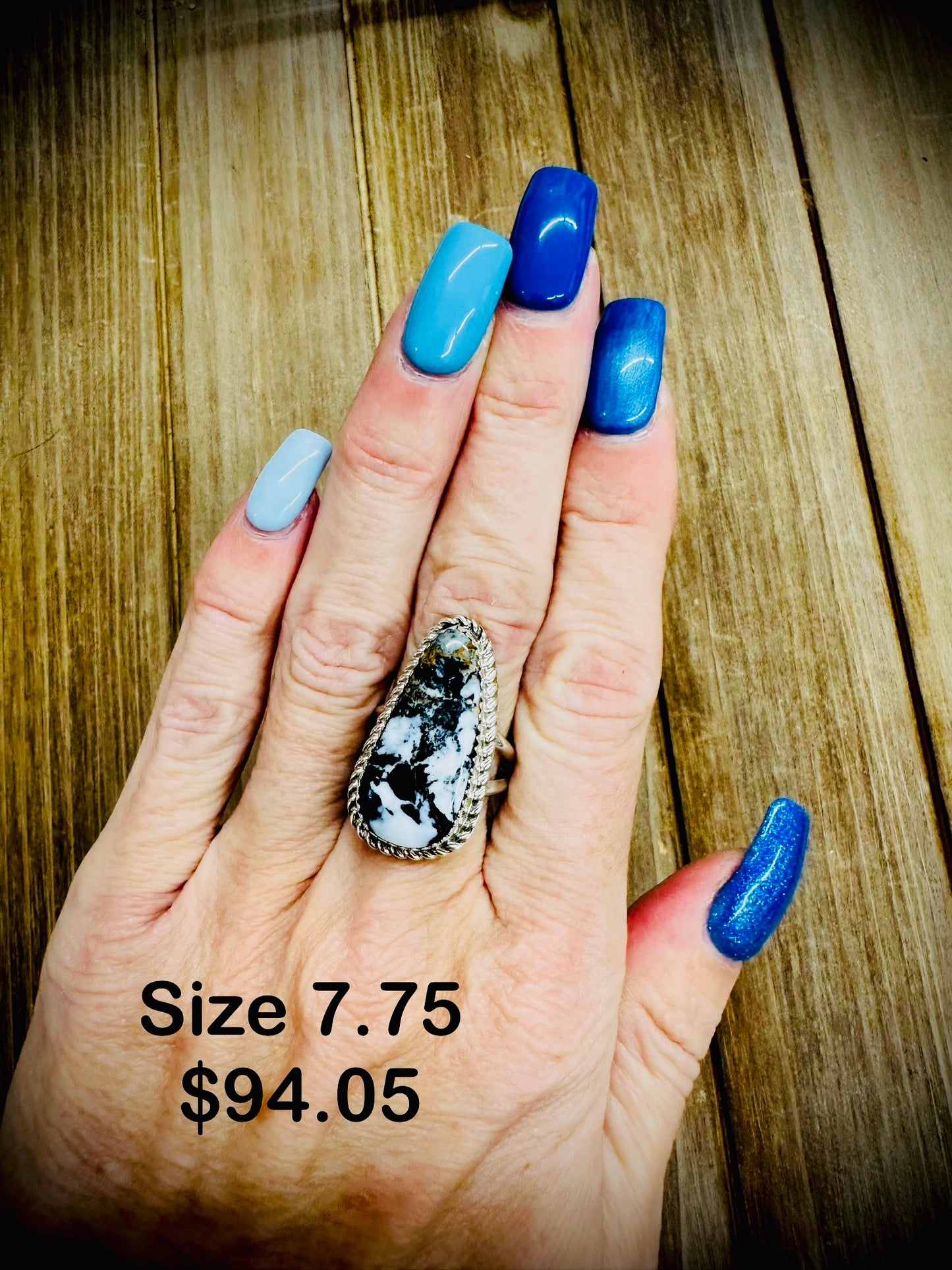 White Buffalo Ring Size 7.75