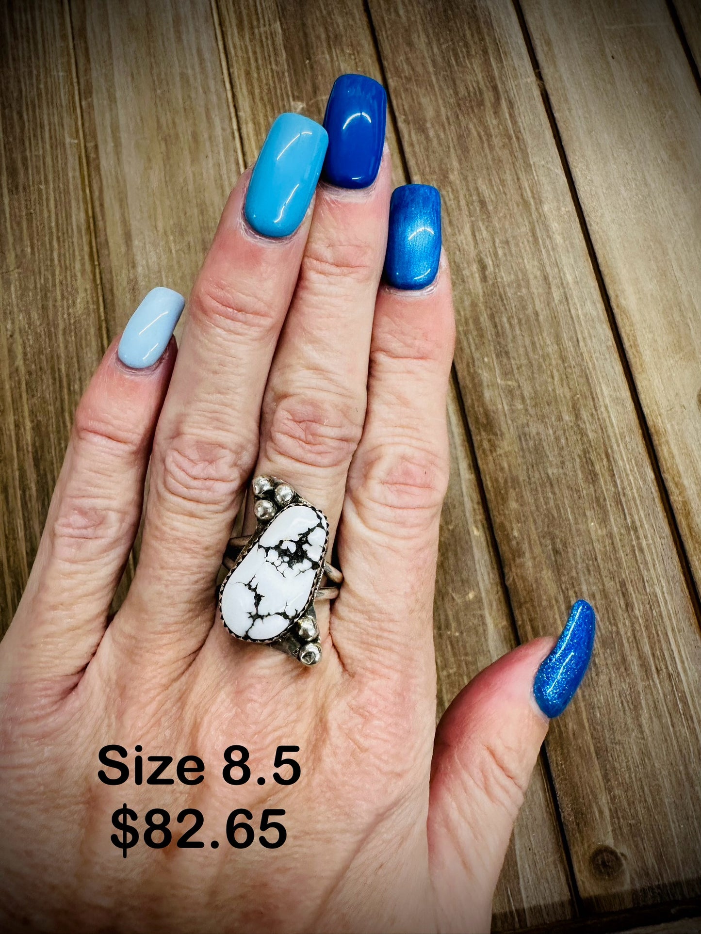 White Buffalo Ring Size 8.5
