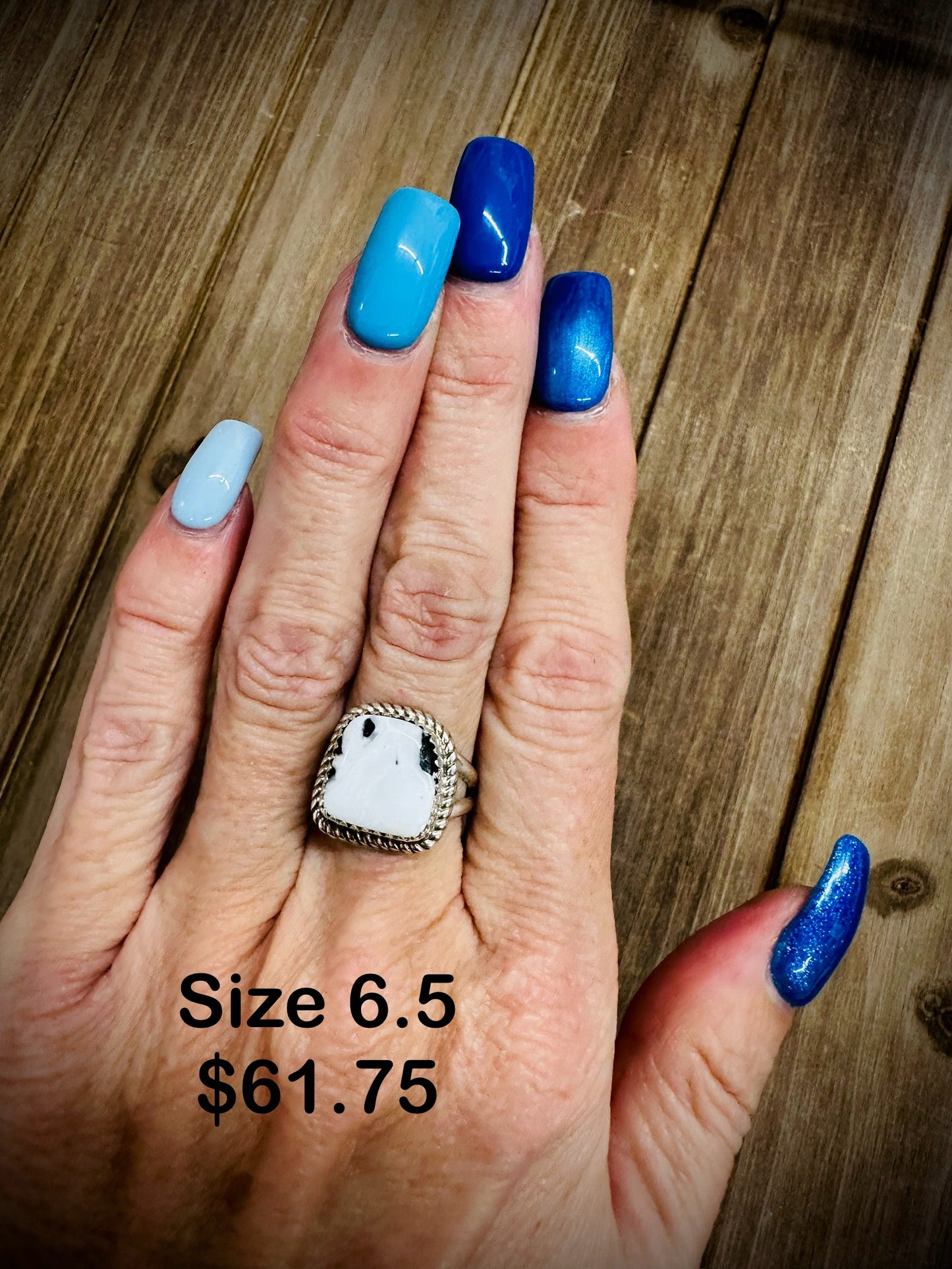 White Buffalo Ring Size 6.5