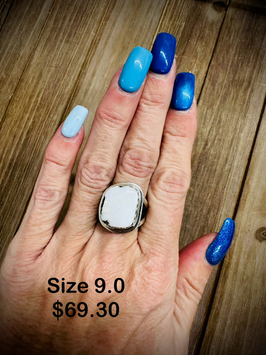 White Buffalo Ring Size 9.0