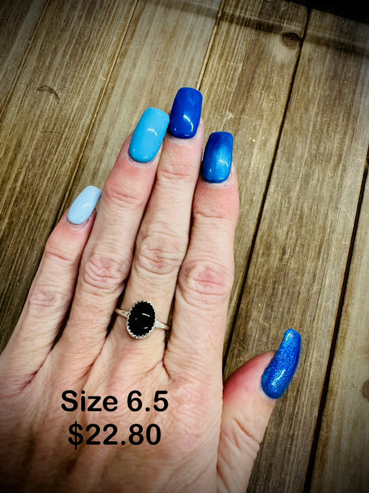 Black Onyx Ring Size 6.5
