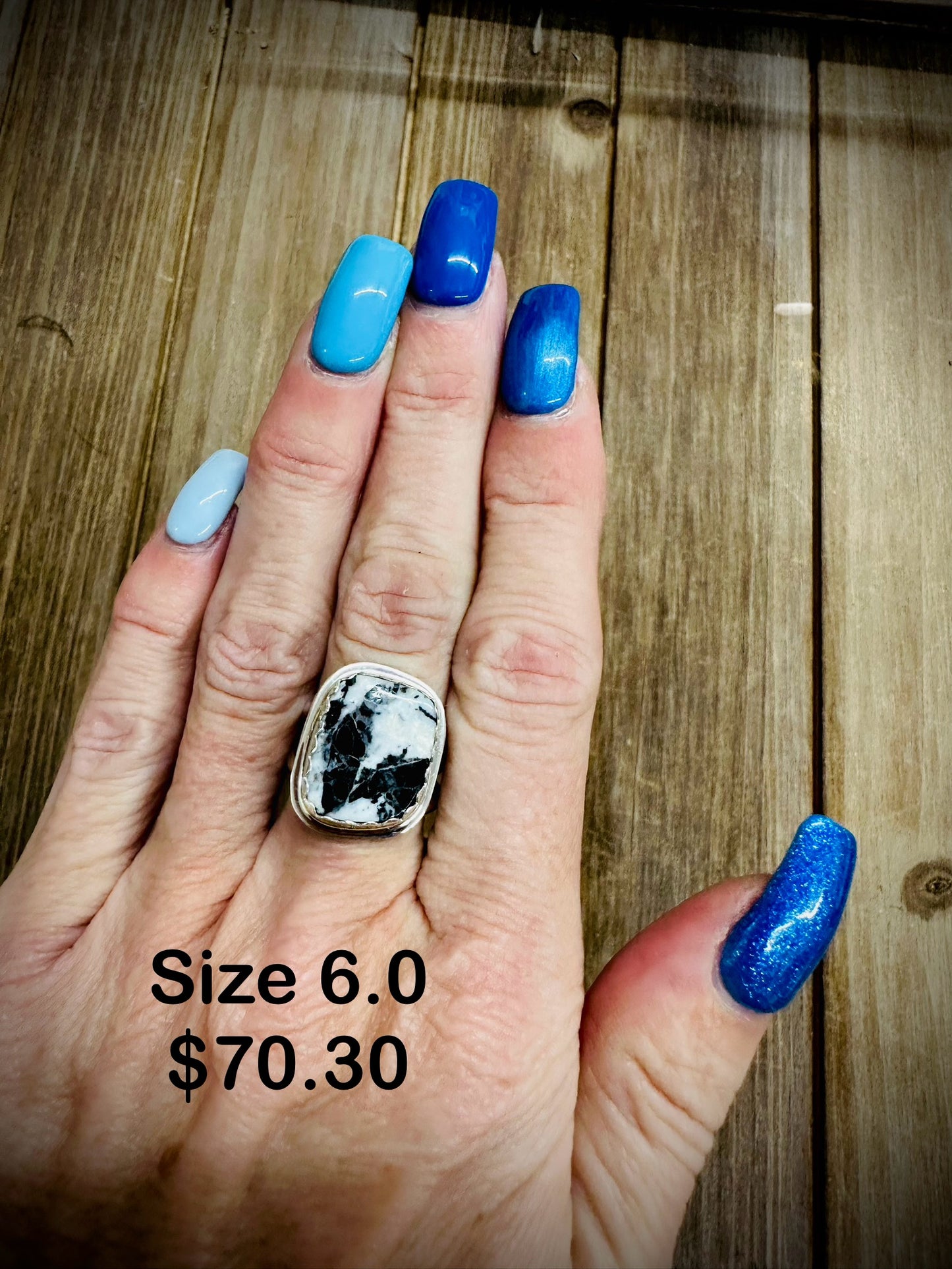 White Buffalo Ring Size 6.0