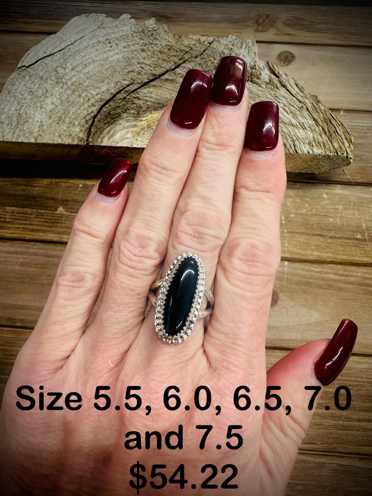 Black Onyx Sizes 5.5, 6.0, 6.5, 7.0 and 7.5