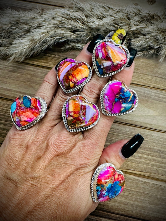 Copper Infused Mojave Turquoise and Spiny Oyster 6.0, 7.25, 8.0, 8.25, 8.25