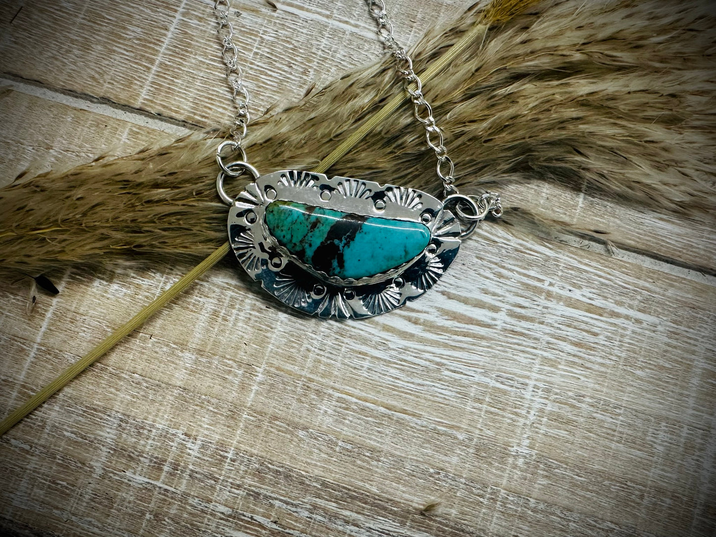 Turquoise Stamped Necklace