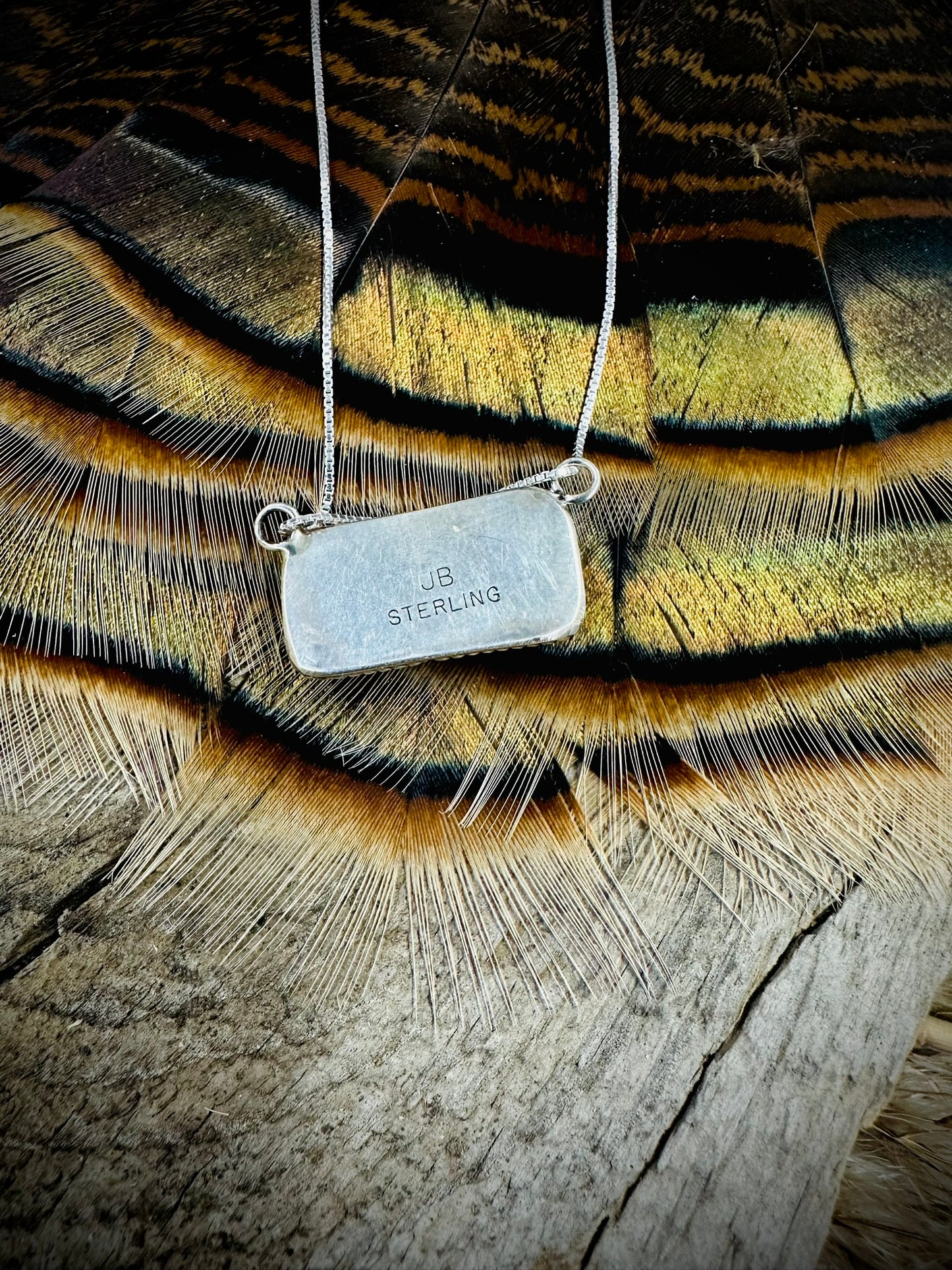 Bar Turquoise Sterling Silver Necklace