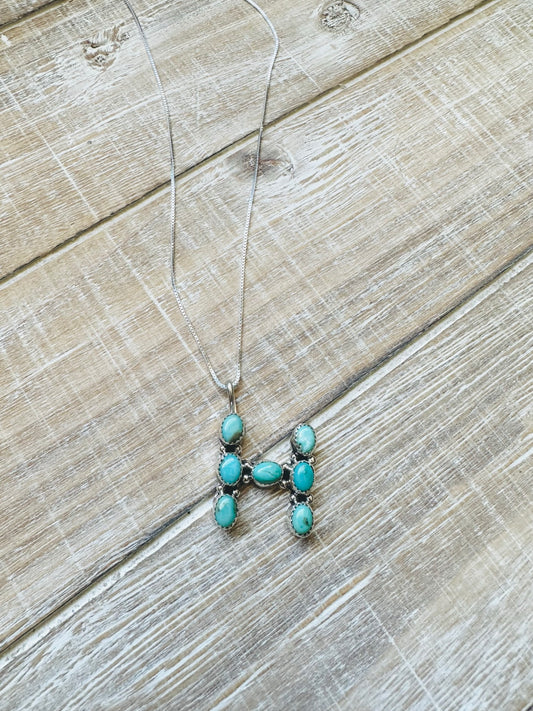 Turquoise H Necklace