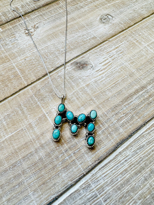 Turquoise M Necklace
