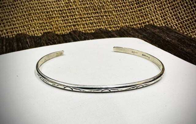 Sterling Silver Stamped Bracelet 5.5