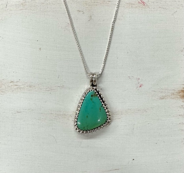 18" Sterling Silver Turquoise Necklace