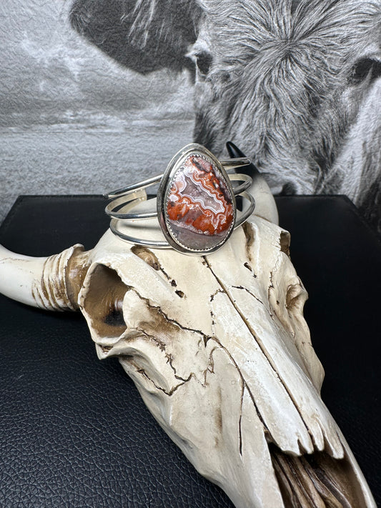 Crazy Lace Agate Cuff 6.0 Plus a 1" Gap